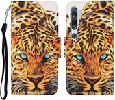Voor Xiaomi Mi Note 10 / Note 10 Pro Gekleurd tekeningpatroon Horizontale flip lederen hoes met houder & kaartsleuven & portemonnee & lanyard (gele luipaard)
