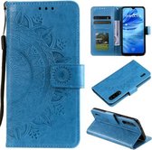 Voor Xiaomi Mi A3 / CC9e Totem Bloem Reliëf Horizontale Flip TPU + PU Leren Case met Houder & Kaartsleuven & Portemonnee (Blauw)