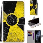 Gekleurde tekening Cross Texture Horizontale Flip PU lederen tas met houder & kaartsleuven & portemonnee & lanyard voor iPhone 11 Pro (geel zwart logo)