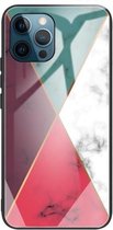 Marmer gehard glas achterkant TPU grenshoes voor iPhone 12/12 Pro (HCBL-12)
