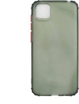 Voor Huawei Y5p Kleurknop Doorschijnend Frosted TPU Vierhoekig Airbag Schokbestendig Hoesje (Donkergroen)