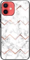 Marmer gehard glas achterkant TPU grenshoes voor iPhone 12 mini (HCBL-9)