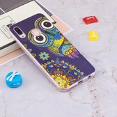 Voor Huawei P20 Lite Noctilucent Windbell Owl Pattern TPU Soft Case
