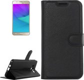 Voor Galaxy J5 (2016) / J510 Litchi Texture Horizontale Flip Leren Case met Houder & Kaartsleuven & Portemonnee (Zwart)