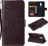 Voor LG Stylo 5 Totem Bloem Reliëf Horizontale Flip TPU + PU lederen tas met houder & kaartsleuven & portemonnee (bruin)