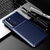 Voor Huawei Honor 30 Pro koolstofvezel textuur schokbestendig TPU-hoesje (blauw)