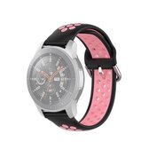 Voor Huawei Watch GT2 / Honor Magic Watch 2 46mm Universal Sports Tweekleurige siliconen vervangende polsband (zwart roze)