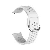 22 mm voor Huawei horloge GT2e / GT / GT2 46 mm ademende poreuze band met binnenste gesp (wit)