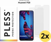 Huawei P20 Screenprotector Glas - 2x - Pless®