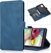 Voor Samsung Galaxy A71 Retro Magnetische Sluiting Horizontale Flip Leren Case met Houder & Kaartsleuven & Fotolijst & Portemonnee (Marineblauw)