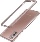 Voor Samsung Galaxy Note20 Aluminium schokbestendig beschermend bumperframe (rosé goud)