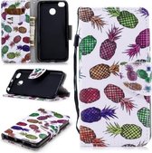Voor Xiaomi Redmi 4X Gekleurd tekenpatroon Horizontaal Flip TPU + PU lederen tas met houder & kaartsleuven & portemonnee & lanyard (gekleurde ananas)