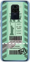 Voor Xiaomi Redmi Note 9 Boarding Card Series Pattern TPU beschermhoes (Green New York)