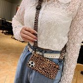 Leopard Crossbody Shockproof TPU Case met Lanyard voor iPhone 11 Pro (bruin)