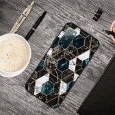 Voor Samsung Galaxy S20 FE Frosted Fashion Marble Shockproof TPU beschermhoes (Hexagon Black)