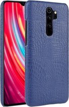 Voor Xiaomi Redmi Note 8 Pro schokbestendige krokodiltextuur pc + PU-hoes (blauw)