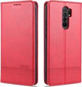 Voor Xiaomi Redmi 9 AZNS Magnetische Kalfsstructuur Horizontale Flip Leren Case met Kaartsleuven & Houder & Portemonnee (Rood)