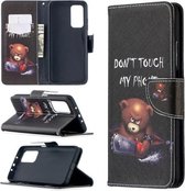Voor Xiaomi Mi 10T / 10 Pro 5G Gekleurd tekeningpatroon Horizontale flip lederen tas met houder & kaartsleuven & portemonnee (beer)