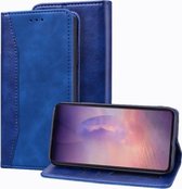 Voor Samsung Galaxy Note20 Ultra Business Stitching Horizontale flip lederen tas met dubbele vouw & beugel & kaartsleuven & fotolijst & portemonnee (saffierblauw)