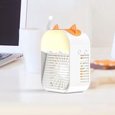 Huishoudelijke mini-bevochtigingsventilator Draagbare USB watergekoelde airconditioningventilator (kattenoren-wit)