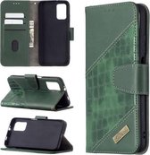 Voor Xiaomi Poco M3 Bijpassende kleur Krokodiltextuur Horizontale flip PU lederen tas met portemonnee & houder & kaartsleuven (groen)