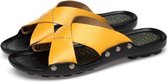 Comfortabele, ademende antislip draagbare pantoffels voor heren (kleur: geel, maat: 40)