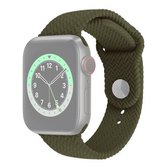 Geweven patroon siliconen horlogeband voor Apple Watch Series 6 & SE & 5 & 4 44 mm / 3 & 2 & 1 42 mm (donker olijfgroen)