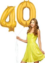 Inclusief helium Ballonnen cijfers 40 gevuld goudkleurig.