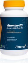 Fittergy Supplements - Vitamine D3 50 mcg met zink - 100 tabletten - Vitaminen - voedingssupplement