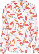 Cassis - Female - Blouse met bladprint  - Ecru
