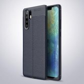 Litchi Texture TPU schokbestendig hoesje voor Huawei P30 Pro (marineblauw)