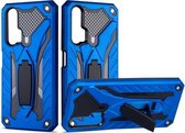 Voor Huawei P20 Pro schokbestendig TPU + pc beschermhoes met houder (blauw)