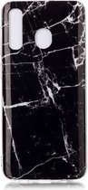 Voor Galaxy A20 gekleurd tekeningpatroon IMD vakmanschap Soft TPU beschermhoes (zwart)