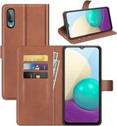Voor Samsung Galaxy A02 Retro Kalfspatroon Gesp Horizontale Flip Leren Case met Houder & Kaartsleuven & Portemonnee (Lichtbruin)