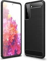 Voor Samsung Galaxy S30 geborsteld textuur koolstofvezel TPU-hoes (zwart)