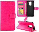 Voor Xiaomi Redmi 10X (4G) / Redmi Note9 Crazy Horse Textuur Lederen Horizontale Flip Beschermhoes met Houder & Kaartsleuven & Portemonnee & Fotolijst (Magenta)