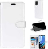 Voor Xiaomi Redmi 9 Power / Note 9 4G Pure Color Horizontale Flip PU lederen tas met houder & kaartsleuven & portemonnee & fotolijst (wit)