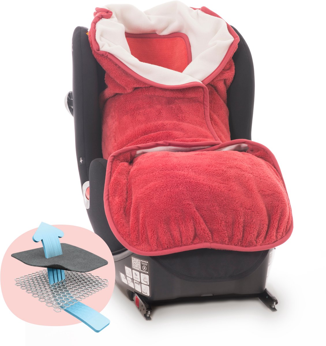 AeroMoov Air Wrapper wikkeldeken in fleece met unieke Air Layer binnenin - Koraal - Large