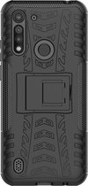 Motorola Moto G8 Power Lite Hoesje - Mobigear - Tire Serie - Hard Kunststof Backcover - Zwart - Hoesje Geschikt Voor Motorola Moto G8 Power Lite