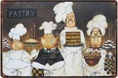 Retro Muur Decoratie uit Metaal Franse Kok 20x30cm DU2690