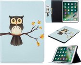 Voor iPad 10.2 Gekleurde tekening patroon Horizontale Flip PU lederen tas met houder & kaartsleuven & portemonnee (uil A)