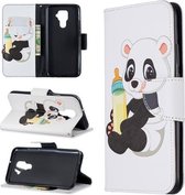 Voor Huawei Mate 30 Lite Patroon Gekleurde Tekening Horizontale Flip Leren Case met Houder & Kaartsleuven & Portemonnee (fles Panda)