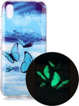 Voor Huawei Y5 (2019) Lichtgevende TPU zachte beschermhoes (vlinders)