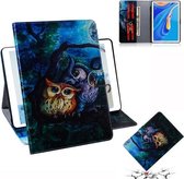 3D Gekleurde Tekening Horizontale Flip Lederen Case met Houder & Card Slot & Portemonnee Voor Huawei MediaPad M6 10.8 (Olieverf Uil)