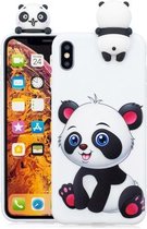 Voor iPhone XR schokbestendig Cartoon TPU beschermhoes (Panda)
