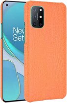 Voor OnePlus 8T schokbestendig krokodiltextuur pc + PU-hoesje (oranje)