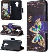 Voor Huawei Mate 30 Lite Patroon Gekleurde Tekening Horizontale Flip Leren Case met Houder & Kaartsleuven & Portemonnee (Grote Vlinder)