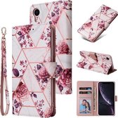 Marmer Bronzing Stitching Horizontale Flip PU lederen tas met houder & kaartsleuven & portemonnee & fotolijst voor iPhone XS Max (Rose Gold)