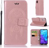 Windgong Uil Embossing Patroon Horizontale Leren Flip Case met Houder & Kaartsleuven & Portemonnee Voor Huawei Y5 (2019) / Honor 8s (Rose Goud)