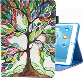 Voor iPad 10.2 inch Gekleurde Tekening Patroon Horizontale Flip Leren Case met Houder & Kaartsleuven & Fotolijst (Life Tree)